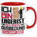 Lagerist Ausbildung Tasse Geschenk Ich Bin Lagerist In Der Ausbildung Ich Darf Das Geschenkidee Spruch Rot Trendation