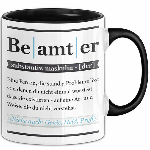 Beamter Tasse Geschenk Humorvoll Kollege Abschiedsgeschenk Schwarz Trendation
