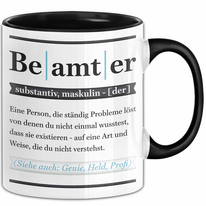 Beamter Tasse Geschenk Humorvoll Kollege Abschiedsgeschenk Schwarz Trendation
