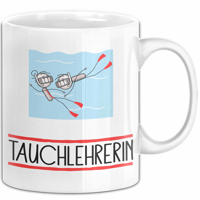 Geschenk für Tauchlehrerin Tasse Lustige Geschenkidee Geburtstag Ich Bin Tauchlehrerin Ich Darf Das Weiß Trendation