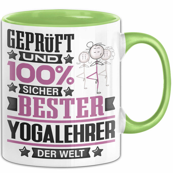 Yogalehrer Geschenk Lustiger Spruch für Yogalehrer Geschenkidee Bester Yogalehrer Der Welt Grün Trendation