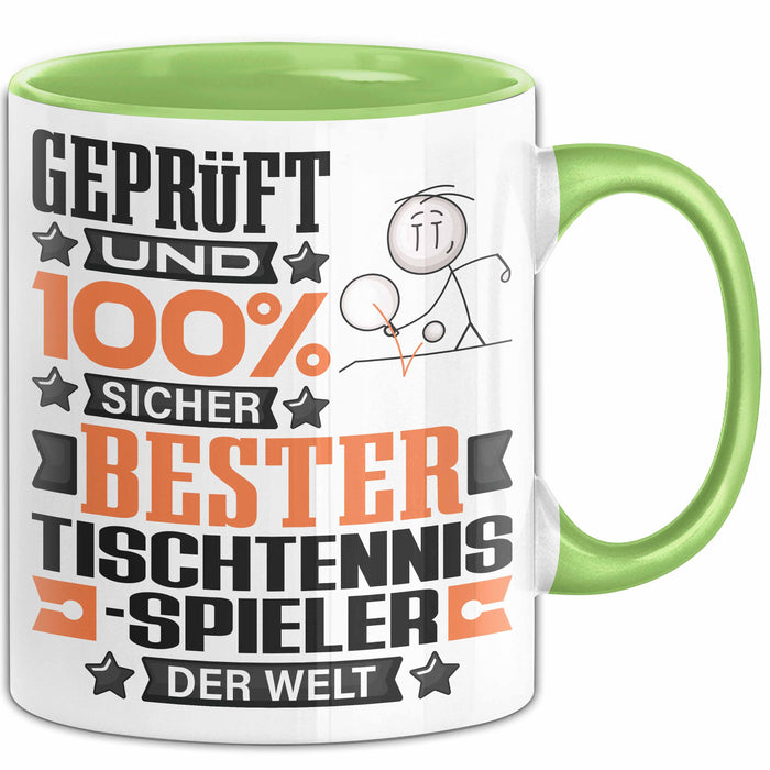 Tischtennisspieler Geschenk Lustiger Spruch für Tischtennisspieler Geschenkidee Bester Tischtennisspieler Der Welt Grün Trendation