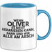 Oliver Tasse Wenn Oliver Nicht Repariert, Sind Wir Am Arsch Geschenk Blau Trendation