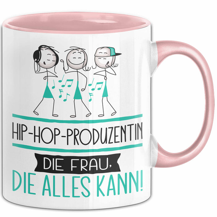 Hip-Hop-Produzentin Geschenk Tasse Becher Die Frau Die Allen Kann Geschenkidee für eine Hip-Hop-Produzentin Lustig Rosa Trendation
