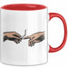 Raucher Tasse Geschenk Erschaffung Von Adam Kunst Geschenkidee 2 Hände Finger Joint Kiffer Rot Trendation