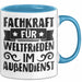 Humor Tasse Geschenk Fachkraft Für Weltfrieden Im Außendienst Becher Blau Trendation