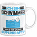 Schwimmer Tasse Geschenk für Schwimmer Geburtstag Lustiger Spruch Kaffee-Becher Was Ist Deine Superkraft Weiß Trendation