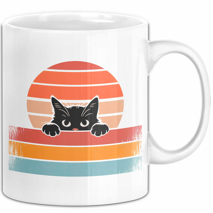 Katzen Tierliebhaber Vintage Tasse Geschenk Lustige Geschenkidee Spruch Weiß Trendation