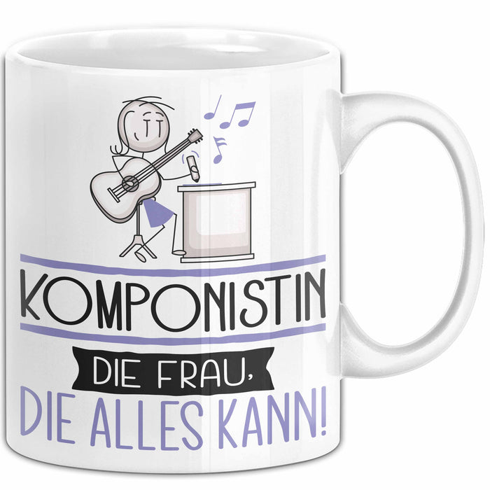 Komponistin Geschenk Tasse Becher Die Frau Die Allen Kann Geschenkidee für eine Komponistin Lustig Weiß Trendation