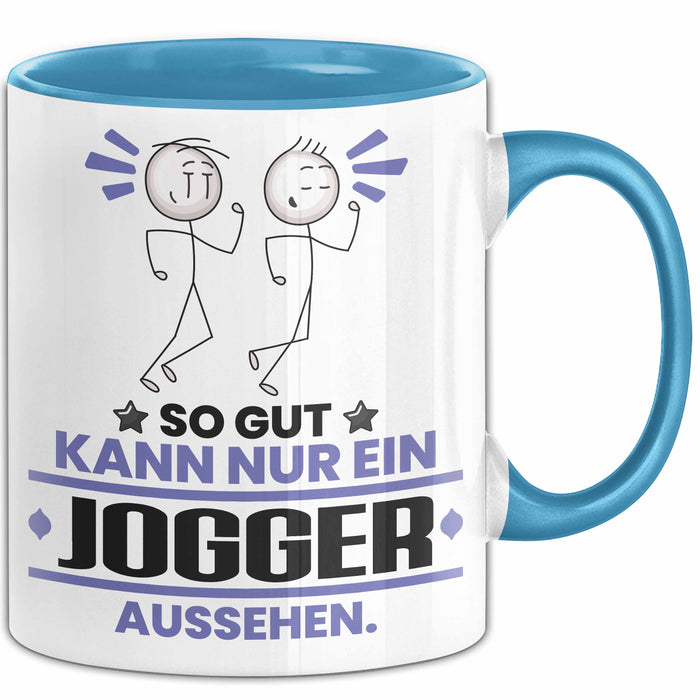 Jogger Geschenk Tasse So Gut Kann Nur Ein Jogger Aussehen Geschenkidee Kaffee-Becher Blau Trendation