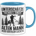 Biathlon Tasse Geschenk Wintersport Geschenke Unterschätze Niemals Einen Alten Mann Der Biathlon Guckt Blau Trendation
