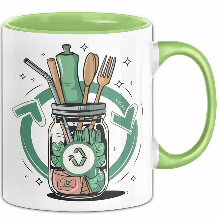 Zero Waste Befürworter Tasse Geschenk Lustige Geschenkidee Spruch Für Müllfrei Fans Grün Trendation