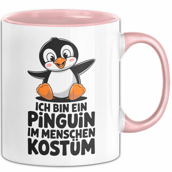 Sarkastischer Pinguin Tasse Geschenk Lustige Geschenkidee Spruch Ich Bin Ein Pinguin Rosa Trendation
