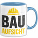 Bauleiter Bauunternehmer Tasse Geschenk Lustige Geschenkidee Spruch Bau Aufsicht Blau Trendation