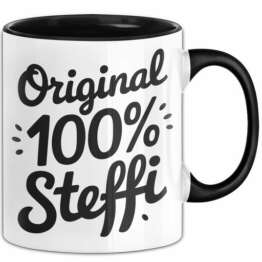 Steffi Tasse Geschenk Original 100% Steffi Geschenkidee Geburtstag Schwarz Trendation