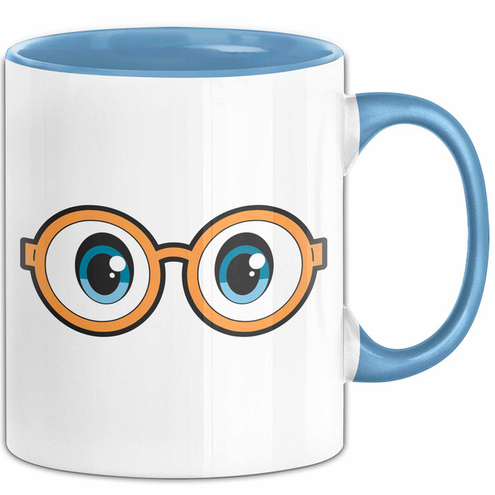 Optiker Tasse Geschenkidee Augenpflege Profi Geschenkidee Lustig Blau Trendation