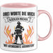 Feuerwehrmann Tasse Geschenk 3 Worte Die Mich Glücklich Machen Mit Atemschutz Ausrüsten Rosa Trendation