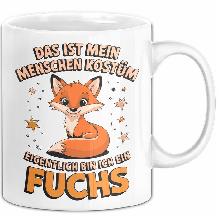 Fuchs Tierliebhaber Tasse Geschenk Lustige Geschenkidee Spruch Eigentlich Bin Ich Ein Fuchs Weiß Trendation