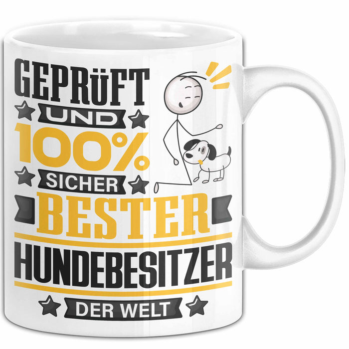 Hundebesitzer Geschenk Lustiger Spruch für Hundebesitzer Geschenkidee Bester Hundebesitzer Der Welt Weiß Trendation