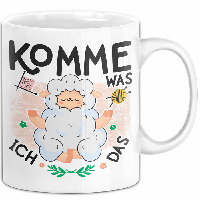 Schaf Tier Bauer Tasse Becher Geschenk Lustige Geschenkidee Spruch Komme Was Wolle Ich Schaf Das Weiß Trendation