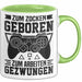 Zocker Gamer Tasse Geschenk Zum Zucken Geboren Zum Arbeiten Gezwungen Geschenkidee Grün Trendation
