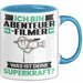 Abenteuerfilmer Tasse Geschenk für Abenteuerfilmer Geburtstag Lustiger Spruch Kaffee-Becher Was Ist Deine Superkraft Blau Trendation