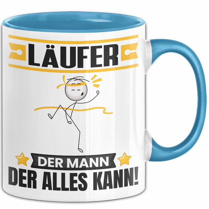 Läufer Tasse Geschenk für Läufer Der Mann Der Alles Kann Geschenkidee zum Geburtstag Blau Trendation