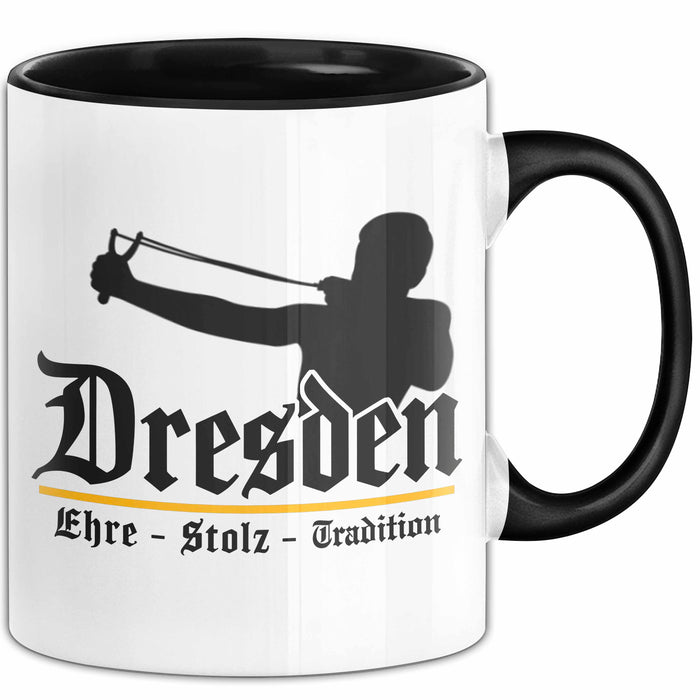 Dresden Fußball Tasse Geschenk Lustige Geschenkidee Spruch Ehre Stolz Tradition Schwarz Trendation