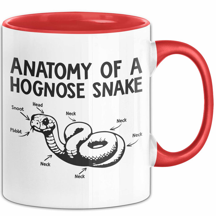 Reptil Schlange Tier Tasse Geschenk Lustige Geschenkidee Spruch Anatomie Einer Hakennasennatter Rot Trendation