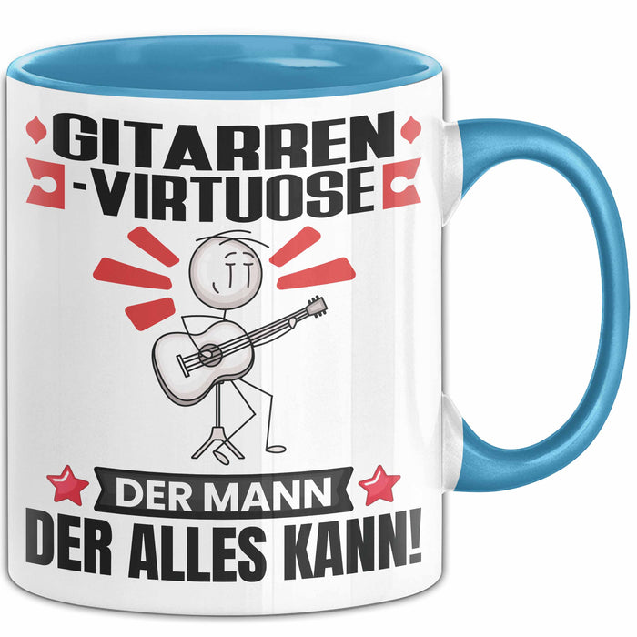 Gitarrenvirtuose Tasse Geschenk für Gitarrenvirtuose Der Mann Der Alles Kann Geschenkidee zum Geburtstag Blau Trendation
