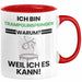 Trampolinspringer Geschenk Tasse Lustiger Spruch Ich Bin Trampolinspringer Warum Weil Ich Es Kann Geschenkidee Bester Trampolinspringer Geburtstag Kaffee-Becher Rot Trendation