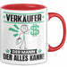 Verkäufer Tasse Geschenk für Verkäufer Der Mann Der Alles Kann Geschenkidee zum Geburtstag Rot Trendation