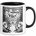 Katzen Tierliebhaber Tasse Geschenk Lustige Geschenkidee Spruch Alien UFO Katze Schwarz Trendation