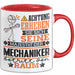 Mechaniker Geschenk Tasse Lustiger Spruch Erheben Sie Sich Der Mechaniker Betritt den Raum Rot Trendation