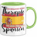 Spanier Tasse Geschenk Ich Brauche Keine Therapie Ich Muss Nur Nach Spanien Geschenkidee Kaffee-Becher Grün Trendation