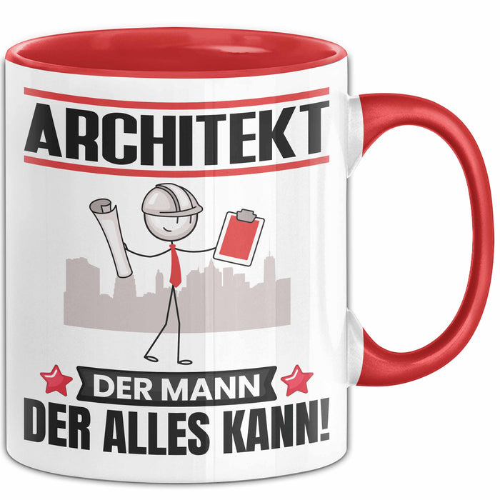 Architekt Tasse Geschenk für Architekt Der Mann Der Alles Kann Geschenkidee zum Geburtstag Rot Trendation