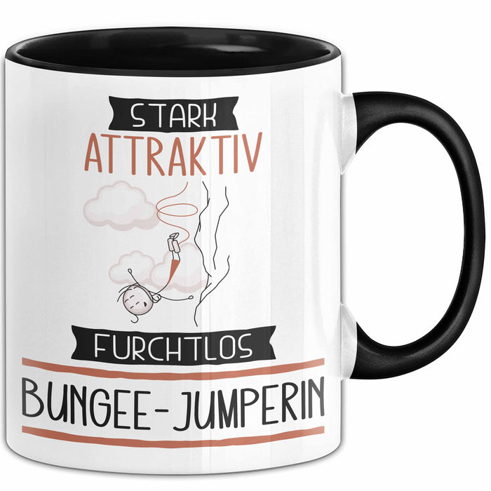 Bungee-Jumperin Tasse Geschenk Becher Stark Attraktiv Furchtlos Bungee-Jumperin Lustige Geschenkidee Trendation