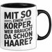 Sarkastischer Glatzkopf Tasse Geschenk Lustige Geschenkidee Mit So Einem Körper Wer Braucht Schon Haare Schwarz Trendation