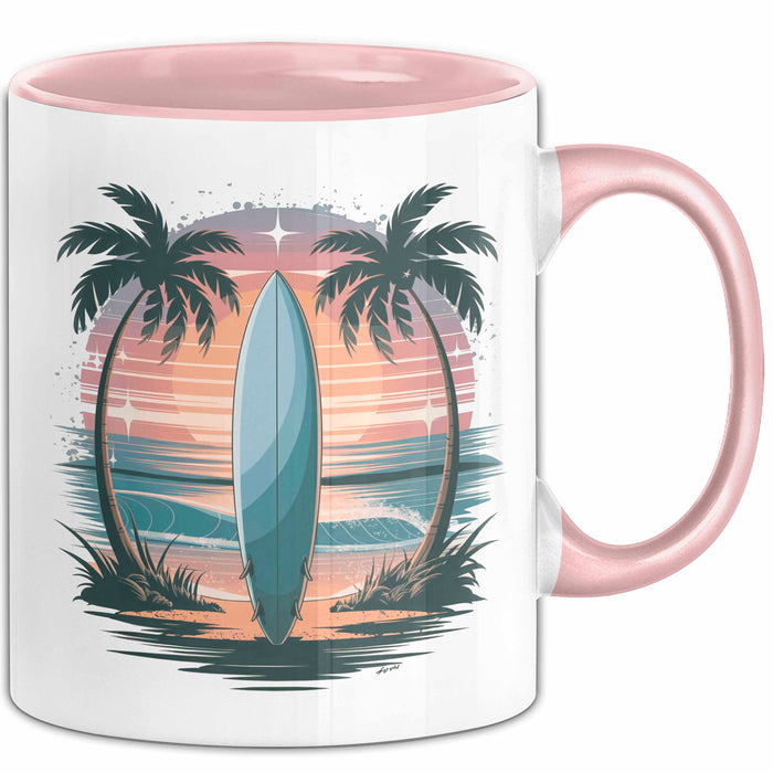 Surfer Tasse Geschenk Lustige Geschenkidee Spruch Für Wellen Jäger Rosa Trendation