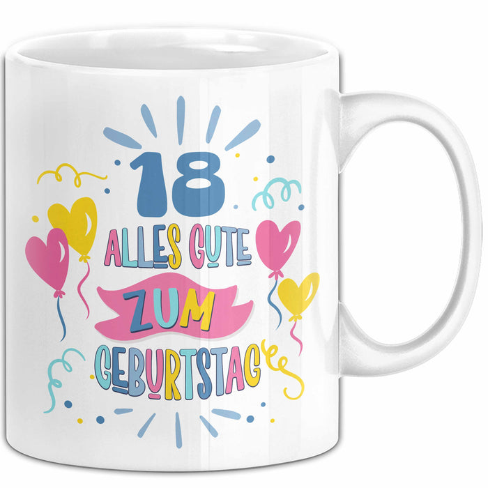 18. Geburtstag Tasse Geschenk Männer Frauen Lustig Alles Gute Zum Geburtstag 18er Geburtstags Grüße Geschenkidee Weiß Trendation