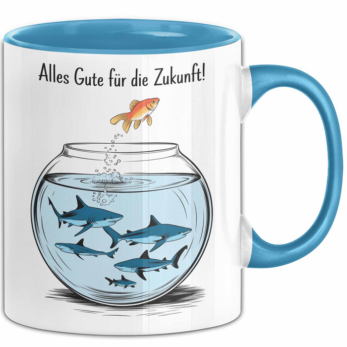 Büroarbeit Kollege Abschied Tasse Geschenk Lustige Geschenkidee Spruch Alles Gute Für Die Zukunft Blau Trendation