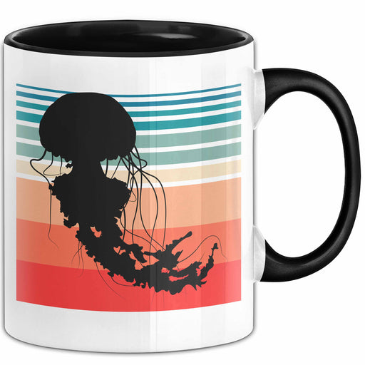 Quallen-Liebhaber Tasse Geschenkdiee Vintage Look Retro Becher Trendation