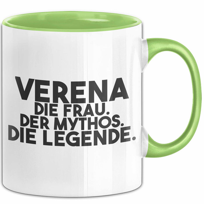 Verena Tasse Verena – Die Frau. Der Mythos. Die Legende. Geschenk Grün Trendation