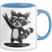 Waschbär Tierliebhaber Rockmusik Tasse Geschenk Lustige Geschenkidee Spruch Blau Trendation