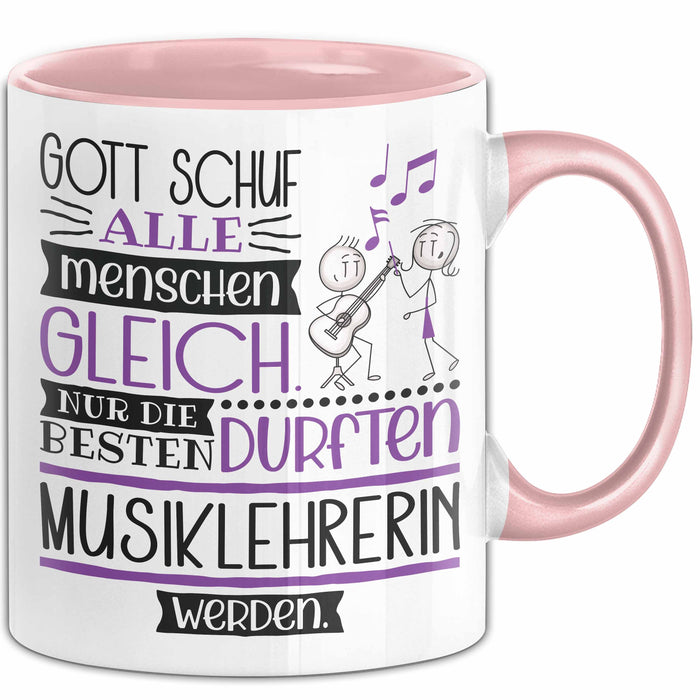 Musiklehrerin Geschenk Becher Tasse Gott Schuf Alle Menschen Gleich Nur Die Besten Durfeten Musiklehrerin Werden Geschenkidee Lustig Rosa Trendation