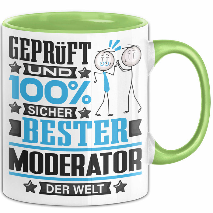 Moderator Geschenk Lustiger Spruch für Moderator Geschenkidee Bester Moderator Der Welt Grün Trendation