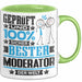 Moderator Geschenk Lustiger Spruch für Moderator Geschenkidee Bester Moderator Der Welt Grün Trendation
