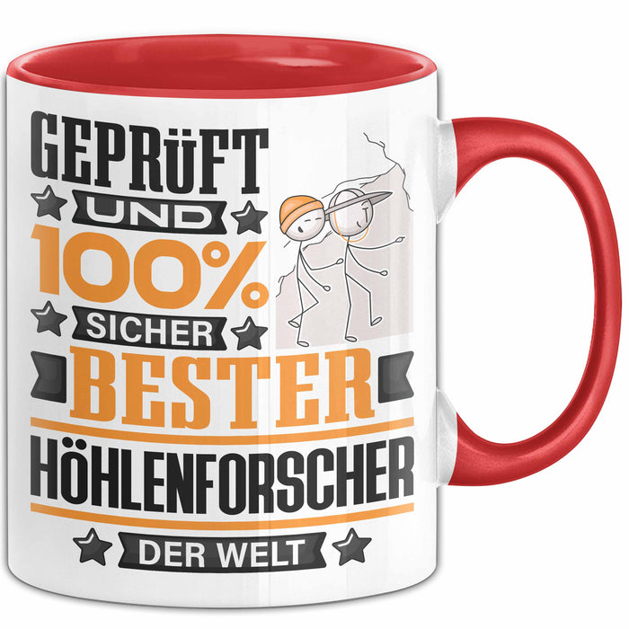 Höhlenforscher Geschenk Lustiger Spruch für Höhlenforscher Geschenkidee Bester Höhlenforscher Der Welt Rot Trendation