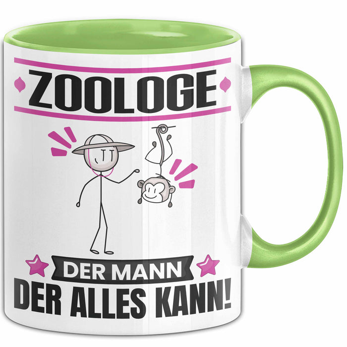 Zoologe Tasse Geschenk für Zoologe Der Mann Der Alles Kann Geschenkidee zum Geburtstag Grün Trendation