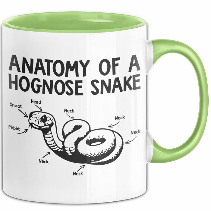 Reptil Schlange Tier Tasse Geschenk Lustige Geschenkidee Spruch Anatomie Einer Hakennasennatter Grün Trendation